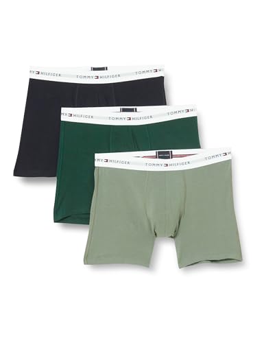 Tommy Hilfiger Herren 3er Pack Unterhosen Boxer Briefs Unterwäsche, Mehrfarbig (Hunter/Stonewash Gr/Des Sky), M von Tommy Hilfiger