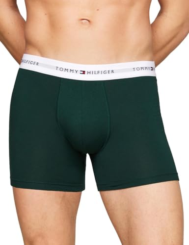 Tommy Hilfiger Herren 3er Pack Boxershorts Trunk Unterwäsche, Mehrfarbig (Hunter/Stonewash Gr/Des Sky), S von Tommy Hilfiger