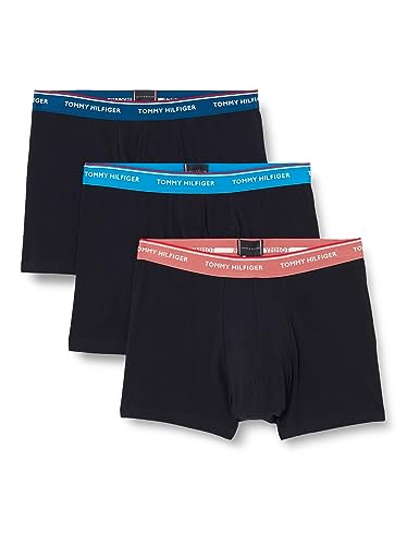 Tommy Hilfiger Herren 3er Pack Boxershorts Trunks Unterwäsche, Mehrfarbig (Cer Aqua/Deep Indigo/Dockside Red), XXL von Tommy Hilfiger