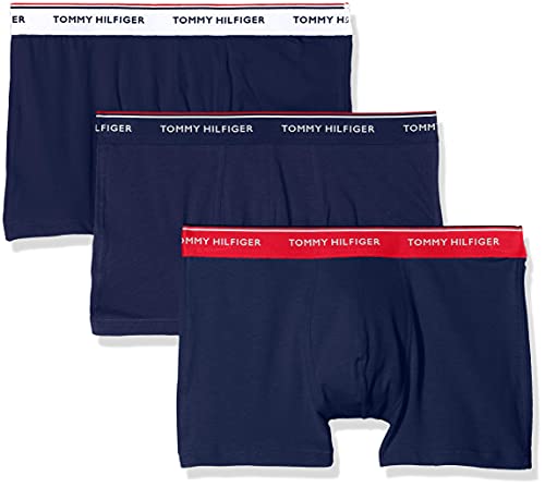 Tommy Hilfiger Herren 3er Pack Boxershorts Trunks Unterwäsche, Mehrfarbig (Multi/Peacoat), XXL von Tommy Hilfiger