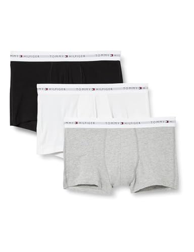 Tommy Hilfiger Herren Boxershorts Trunks Unterwäsche, Mehrfarbig (Grey Heather/Black/White), XXL von Tommy Hilfiger