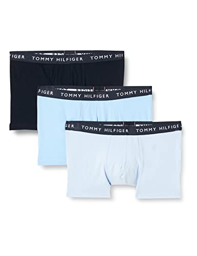 Tommy Hilfiger Herren 3er Pack Boxershorts Trunks Unterwäsche, Mehrfarbig (Vessel Blue/Breezy Blue/Desert Sky), XXL von Tommy Hilfiger