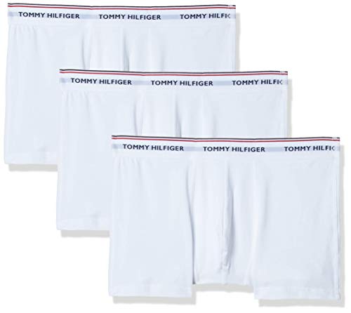 Tommy Hilfiger Herren 3er Pack Boxershorts Trunks Unterwäsche, Weiß (White), L von Tommy Hilfiger