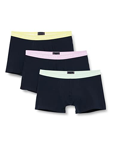 Tommy Hilfiger Herren 3p Trunk Wb Boxershorts, Lumi Liliac/Mystc Yllw/Opal Grn, M von Tommy Hilfiger