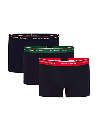 Tommy Hilfiger Herren 3er-Pack Boxershorts 3P Trunk Wb mit Stretch, Desert Sky/Terrain/Primary Red, M von Tommy Hilfiger