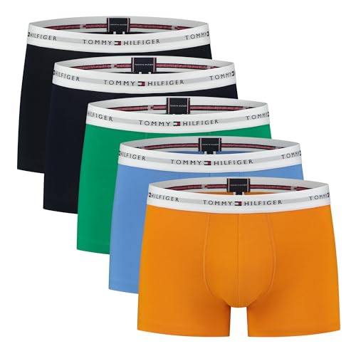 Tommy Hilfiger Herren 5er Pack Boxershorts Trunks Unterwäsche, Mehrfarbig (Rich Oc/Des Sk/Blue Sp/Des Sk/Green), SM von Tommy Hilfiger