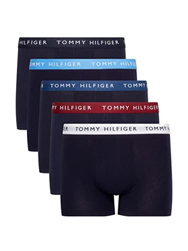 Tommy Hilfiger Herren 5p Trunk Boxershorts, White/Rouge/Indigo/Blue/Navy, S von Tommy Hilfiger