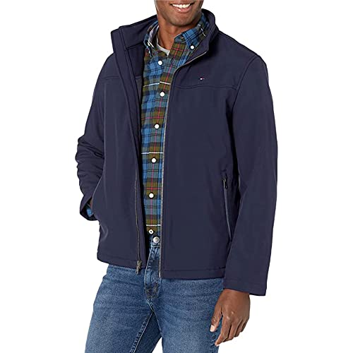 Tommy Hilfiger Herren Classic Soft Shell Jacket Windbreaker Jacke, Mitternacht/Ausflug, einfarbig (Midnight//Getaway Solids), 5XL Größen von Tommy Hilfiger