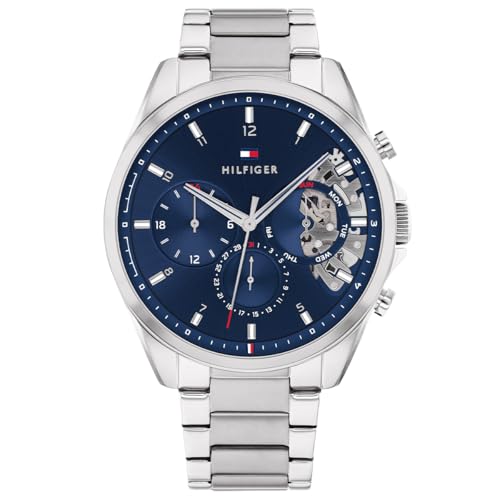 Tommy Hilfiger Multi Zifferblatt Quarz Uhr für Herren mit Silbernes Edelstahlarmband - 1710448 von Tommy Hilfiger