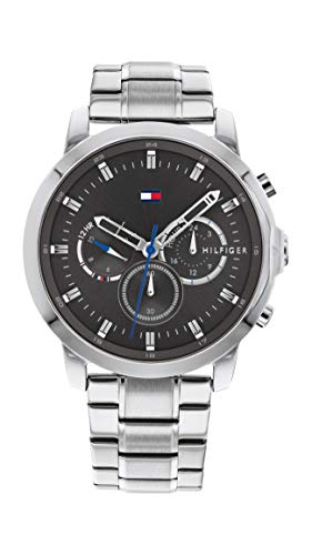 Tommy Hilfiger Multi Zifferblatt Quarz Uhr für Herren mit Silbernes Edelstahlarmband - 1791794 von Tommy Hilfiger