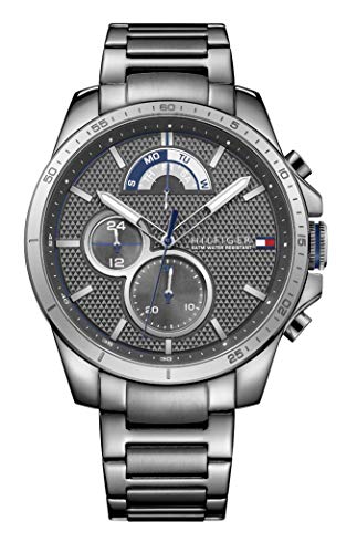 Tommy Hilfiger Multi Zifferblatt Quarz Uhr für Herren mit Graues Edelstahlarmband - 1791347 von Tommy Hilfiger