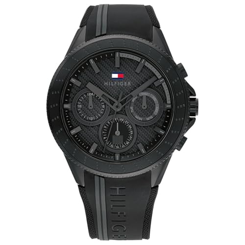 Tommy Hilfiger Multi Zifferblatt Quarz Uhr für Herren mit Weisses Silikonarmband - 1791861 von Tommy Hilfiger