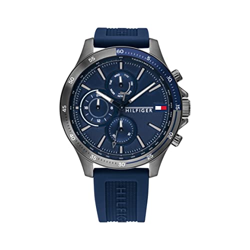 Tommy Hilfiger Multi Zifferblatt Quarz Uhr für Herren mit Marinblaues Silikonarmband - 1791721 Tommy Hilfiger Multi Zifferblatt Quarz Uhr für Herren mit Marinblaues Silikonarmband - 1791721 von Tommy Hilfiger