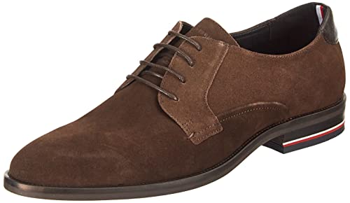 Tommy Hilfiger Herren Anzugschuhe Signature Hilfiger Suede Shoe aus Wildleder, Braun (Cocoa), 40 EU von Tommy Hilfiger