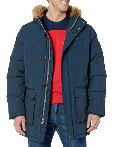 Tommy Hilfiger Herren Arctic Cloth Heavyweight Performance Parka Daunenalternative Oberbekleidung, Marineblau, 4X von Tommy Hilfiger