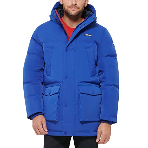 Tommy Hilfiger Herren Arctic Cloth Heavyweight Performance Parka Down Alternative Daunenalternative Oberbekleidung Mantel, Atlantis Blau, S von Tommy Hilfiger