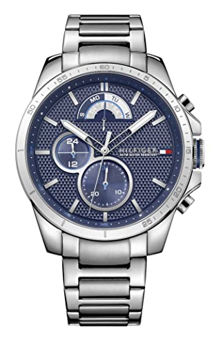 Tommy Hilfiger Multi Zifferblatt Quarz Uhr für Herren mit Silbernes Edelstahlarmband - 1791348 von Tommy Hilfiger