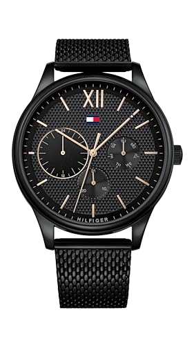 Tommy Hilfiger Multi Zifferblatt Quarz Uhr für Herren mit Schwarzes Edelstahlarmband - 1791420 von Tommy Hilfiger