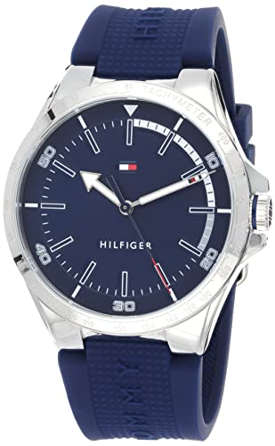 Tommy Hilfiger Analog Quarzuhr für Herren mit Blaues Silikonarmband - 1791542 von Tommy Hilfiger