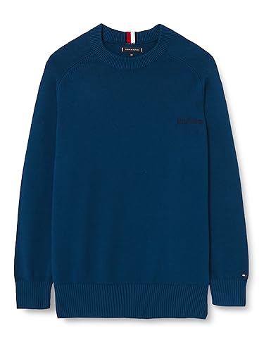 Tommy Hilfiger Herren BT-MONOTYPE Chunky Cotton C NK-B MW0MW34109 Pullover, Blau (Deep Indigo), XXL von Tommy Hilfiger