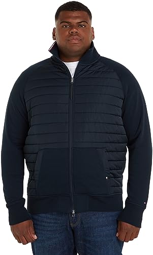 Tommy Hilfiger Herren BT-Mix Media Zip Thru STND COL-B MW0MW34127 Durchgehender Reißverschluss-Hoody, Blau (Desert Sky), 3XL von Tommy Hilfiger