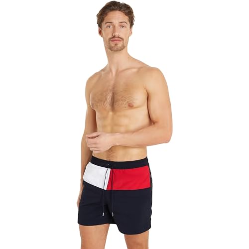 Tommy Hilfiger Herren Badehose Medium Drawstring Lang, Blau (Desert Sky), S von Tommy Hilfiger