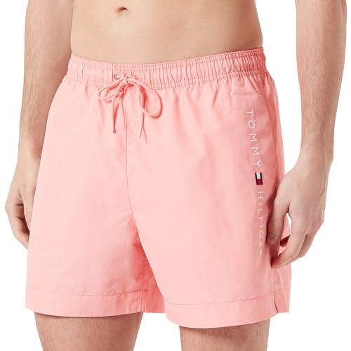 Tommy Hilfiger Herren Badehose Medium Drawstring Mittellang, Rosa (Summer Peach), L von Tommy Hilfiger