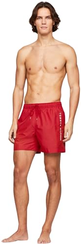 Tommy Hilfiger Herren Badehose Medium Drawstring Mittellang, Rot (Primary Red), S von Tommy Hilfiger