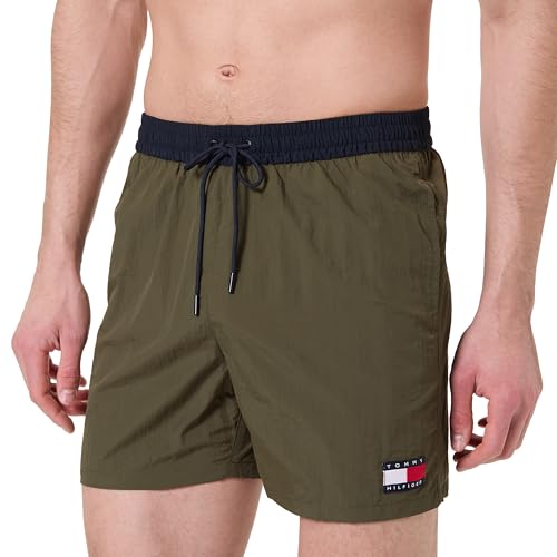 Tommy Hilfiger Herren Badehose Medium Drawstring mit Tunnelzug, Grün (Army Green), S von Tommy Hilfiger