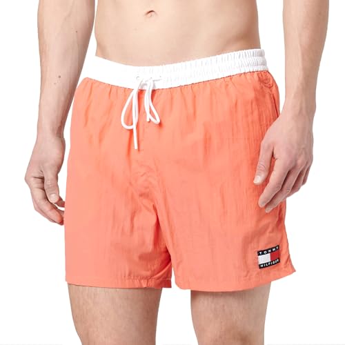 Tommy Hilfiger Herren Badehose Medium Drawstring mit Tunnelzug, Rosa (Pink Poppy), S von Tommy Hilfiger
