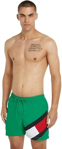 Tommy Hilfiger Herren Badehose SF Medium Drawstring Lang, Grün (Olympic Green), L von Tommy Hilfiger