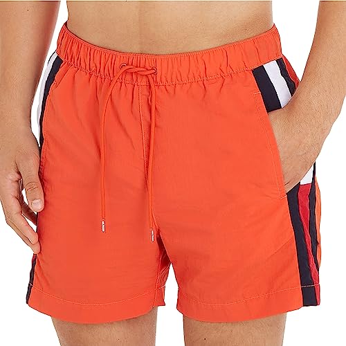 Tommy Hilfiger Herren Badehose SF Medium Drawstring Lang, Orange (Deep Orange), S von Tommy Hilfiger