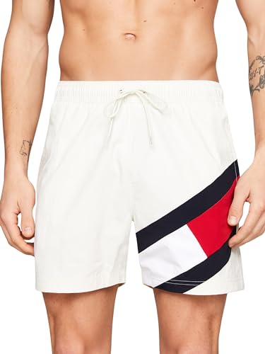 Tommy Hilfiger Herren Badehose SF Medium Drawstring Lang, Weiß (Ivory), XXL von Tommy Hilfiger