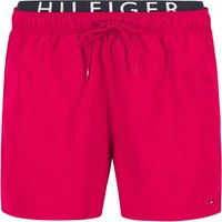 Tommy Hilfiger Herren Badeshorts rot Mikrofaser unifarben von Tommy Hilfiger