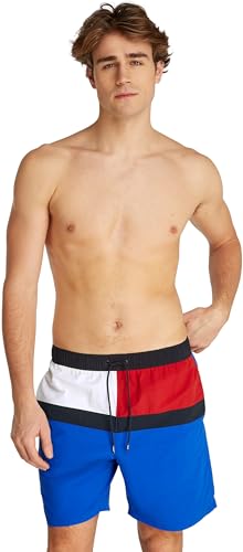 Tommy Hilfiger Herren Badeshorts Long Drawstring mit Tunnelzug, Blau (Ultra Blue), L von Tommy Hilfiger