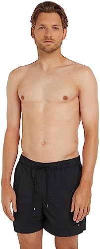 Tommy Hilfiger Herren Badeshorts Medium Drawstring Mittellang, Schwarz (Black), L von Tommy Hilfiger