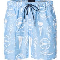 Tommy Hilfiger Herren Badeshorts blau Mikrofaser Mit Prints von Tommy Hilfiger