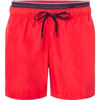 Tommy Hilfiger Herren Badeshorts rot Mikrofaser unifarben von Tommy Hilfiger