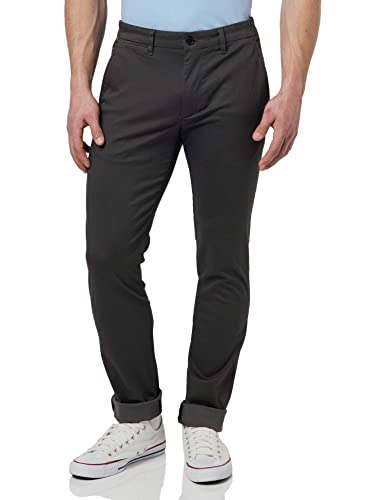 Tommy Hilfiger Herren Hose Bleecker Printed Structure Chino, Grau (Dark Ash), 28W / 32L von Tommy Hilfiger