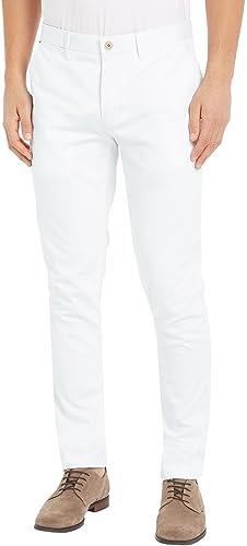 Tommy Hilfiger Herren Hose Cotton Chino, Weiß (White), 31W / 34L von Tommy Hilfiger