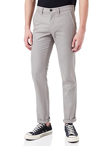 Tommy Hilfiger Herren Bleecker Chino Basket Weave Hose, silberfarben antik-Optik, 33W x 36L von Tommy Hilfiger