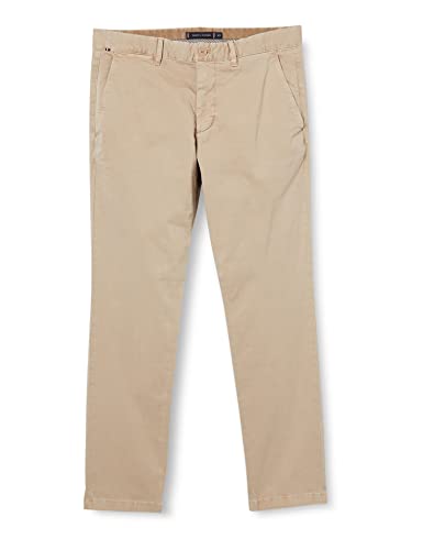 Tommy Hilfiger Herren Hose Bleecker TH Flex Satin Gmd Chino, Beige, 28W / 28L von Tommy Hilfiger