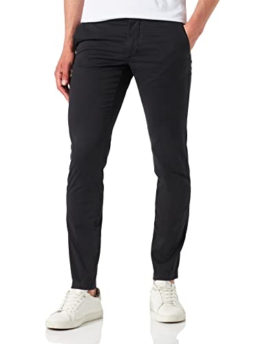 Tommy Hilfiger Herren Hose Bleecker TH Flex Satin Gmd Chino, Schwarz (Black), 40W / 36L von Tommy Hilfiger