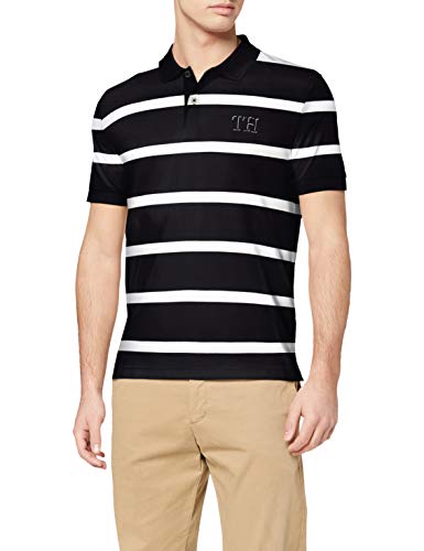 Tommy Hilfiger Herren Block Stripe Regular Polo Hemd, Blue, X-Small von Tommy Hilfiger