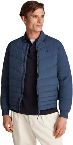 Tommy Hilfiger Herren Bomberjacke Mix Quilt Wattiert, Blau (Aegean Sea), M von Tommy Hilfiger