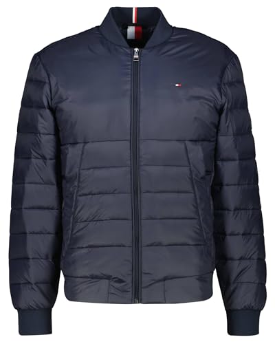 Tommy Hilfiger Herren Bomberjacke Packable Recycled Quilt Bomber Steppjacke, Blau (Desert Sky), 34W / 30L von Tommy Hilfiger
