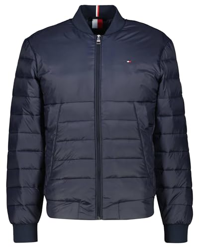 Tommy Hilfiger Herren Bomberjacke Packable Recycled Quilt Bomber Steppjacke, Blau (Desert Sky), L von Tommy Hilfiger