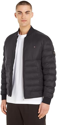 Tommy Hilfiger Herren Bomberjacke Packable Recycled Quilt Bomber Steppjacke, Schwarz (Black), S von Tommy Hilfiger