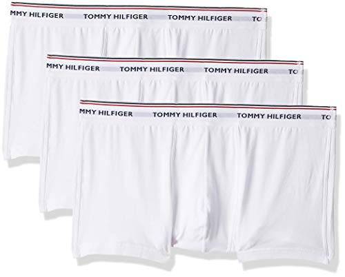 Tommy Hilfiger Herren 3er Pack Boxershorts Low Rise Trunks Baumwolle, Weiß (White), S von Tommy Hilfiger