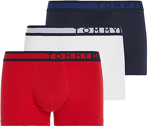 Tommy Hilfiger Herren 3p Trunk Wb Boxershorts, Navyblazer/Tangored/Pvhwhite, L von Tommy Hilfiger